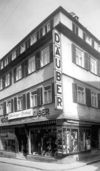 Modehaus Däuber vor dem Umbau von 1955 (StadtA Schwäb. Hall FS 43878)