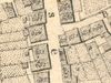 Ausschnitt aus dem Primärkataster von 1827. Die Nr. 654 ist im Druck verwischt, das Haus (untere Bildmitte, rechte Straßenseite) kann jedoch gut an der nordwestlichen (oberen) Hausecke erkannt werden, die in die Lange Straße hineinragt (StadtA SHA S13/0583)