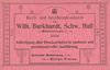 Anzeige der Druckerei von Wilhelm Burkhardt von 1901 unter der damaligen Anschrift Mohrenstraße 7, aus: W. Burkhardt (Bearb.): Adreß- und Geschäfts-Handbuch der Oberamtsstadt Schwäbisch Hall, Schwäbisch Hall 1901, Inseratenanhang, S. 40 (StadtA Schwäb. Hall Bibl. 2947)