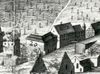 Nach dem Stadtbrand von 1728, das Haus liegt rechts und ist an seinem Türmchen erkennbar. Ausschnitt aus dem Kupferstich von A. Nunzer nach J. P. Meyer (StadtA SHA FS 36334)