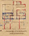 Dachstockgrundriss mit eingezeichneten Umbauten, 1908 (Baurechtsamt Schwäb. Hall, Bauakten)