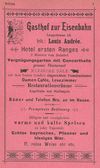 Anzeige der „Eisenbahn“ von 1901, aus: W. Burkhardt (Bearb.): Adreß- und Geschäfts-Handbuch der Oberamtsstadt Schwäbisch Hall, Schwäbisch Hall 1901, Inseratenanhang, S. 8 (StadtA Schwäb. Hall Bibl. 2947)