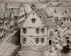 Ausschnitt aus einer Ansicht der Comburg mit Steinbach. Zeichnung von Friedrich Reik, 1892 (StadtA Schwäb. Hall FS 39001)