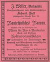 Anzeige des 1901 im Haus ansässigen Werkmeisters Weiler aus: W. Burkhardt (Bearb.): Adreß- und Geschäfts-Handbuch der Oberamtsstadt Schwäbisch Hall, Schwäbisch Hall 1901, Inseratenanhang, S. 8 (StadtA Schwäb. Hall Bibl. 2947)