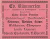 Anzeige der im Haus ansässigen „Conditorei & Lebküchnerei“ von Eduard Kümmerlen aus dem Jahr 1901, aus: W. Burkhardt (Bearb.): Adreß- und Geschäfts-Handbuch der Oberamtsstadt Schwäbisch Hall, Schwäbisch Hall 1901, Inseratenanhang, S. 29 (StadtA Schwäb. Hall Bibl. 2947)