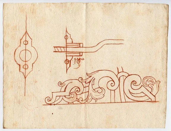 Detailskizze des schmiedeeisernen Geländers, 18. Jahrhundert (StadtA Schwäb. Hall 5/1901)