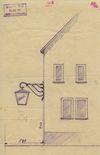 Skizze zur Anbringung eines beleuchteten Wirtshausschildes, 1952 (StadtA SHA 21/0456)