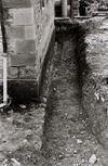 Reste der Stadtmauer im Bereich des Hauses, 1980. Foto: Stadtplanungsamt (StadtA SHA FS 12836)