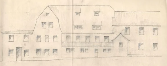 Zeichnung der Fassade, wohl 1939 (Baurechtsamt SHA, Bauakten)