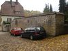 Standort des 1945 zerstörten Gebäudes Im Lindach 10 von Westen. Teile der Außenmauer sind als Grundstücksmauer erhalten. Foto: Daniel Stihler (StadtA SHA Server Häuserlexikon)