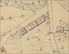 Ausschnitt aus dem Primärkataster 1827-1830. Das heutige Anwesen Nr. 1 ist das westlichste Gebäude der Reihe und hat die Nummer 111 (Plan: Geodatenportal Schwäbisch Hall /  Stadt Schwäbisch Hall, Fachbereich Planen und Bauen, Abteilung Vermessung).