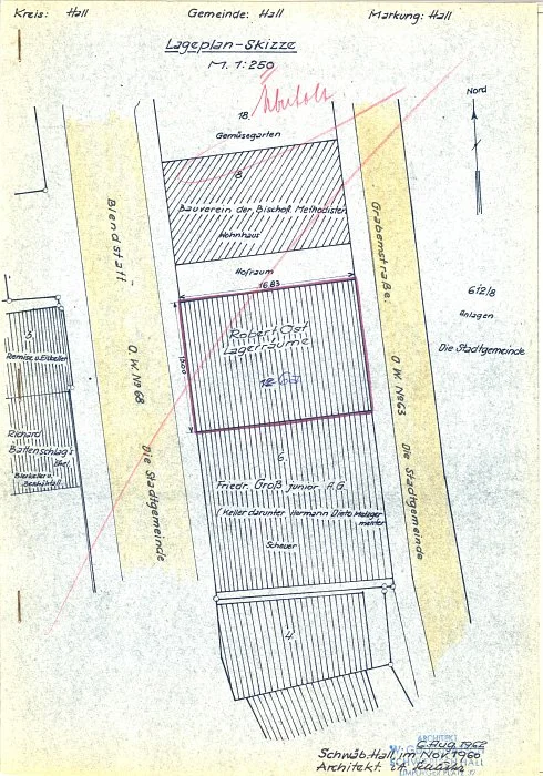 Lageplan, 1962 (StadtA SHA 27/0012)