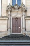 Portal an der Nordostfassade, August 2014. Foto: Dietmar Hencke (StadtA Schwäb. Hall DIG 06004)