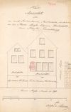 Skizze der Fassade zum Umbau der Werkstatt des Feilenhauers Reitmaier, 1870 (Baurechtsamt Schwäb. Hall, Bauakten)