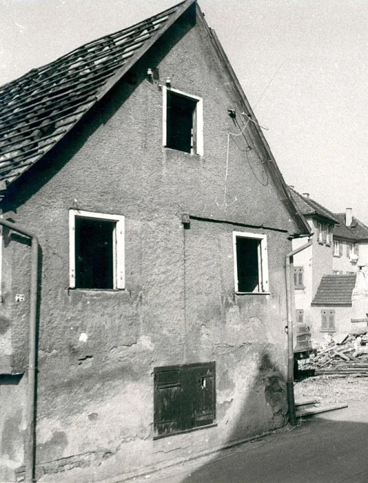 Während des Abbruchs, 1974. Foto: Hans Kubach (StadtA Schwäb. Hall FS 03641)