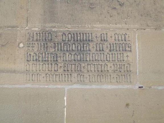 Grundstein des Langschiffs von 1427, 2007 (StadtA Schwäb. Hall DIG 00150)