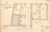 Grundriss zum Gesuch des Metzgers Bayerdörfer zwecks Anlage einer Schlachterei, 1876; rechts das „Untere Haus“ mit seinem rechteckigen Grundriss (Baurechtsamt SHA, Bauakten)