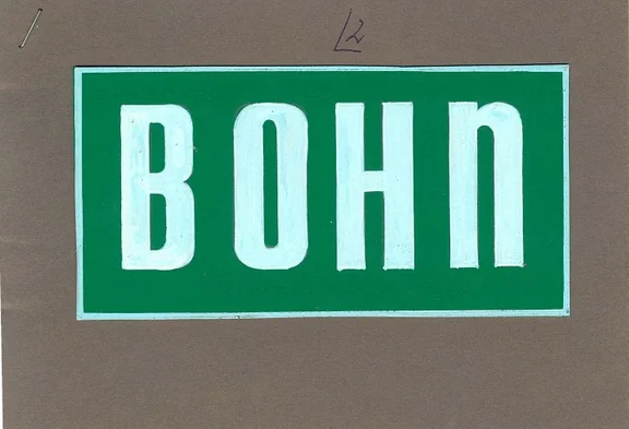 Entwurf für ein Schild des Geschäfts "Möbel Bohn", 1961 (StadtA SHA 27/0012)