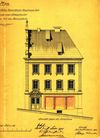 Plan zum Einbau neuer Schaufenster und zu Umbauarbeiten im Erdgeschoss, 1905, Ansicht der Fassade zur Neuen Straße hin (Baurechtsamt Schwäb. Hall, Bauakten)