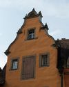 Südlicher Giebel zum Marktplatz hin, Oktober 2016. Foto: Dietmar Hencke (StadtA Schwäb. Hall DIG 08331)