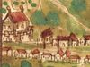 Ausschnitt aus einer Ansicht von Unterlimpurg, das Zollhaus ist links am Rand erkennbar. Kolorierte Federzeichnung aus einer Haller Chronik um 1600 (StadtA Schwäb. Hall HV HS 74, Bl. 35)