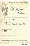 Textseite einer als Zahlungsbestätigung genutzten Postkarte der Schlosserei Gebr. Koch von 1903  (StadtA Schwäb. Hall S01/2034)