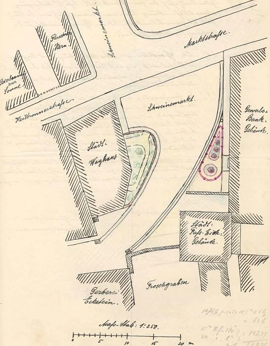 Plan zur Anlage eines Gartens, 1909 (Baurechtsamt Schwäb. Hall, Bauakten Marktstraße 17)