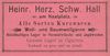 Anzeige des Kurzwarengeschäfts von Heinrich Herz aus dem Jahr 1901, aus: W. Burkhardt (Bearb.): Adreß- und Geschäfts-Handbuch der Oberamtsstadt Schwäbisch Hall, Schwäbisch Hall 1901, Inseratenanhang, S. 38 (StadtA Schwäb. Hall Bibl. 2947)