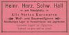 Anzeige des Kurzwarengeschäfts von Heinrich Herz aus dem Jahr 1901, aus: W. Burkhardt (Bearb.): Adreß- und Geschäfts-Handbuch der Oberamtsstadt Schwäbisch Hall, Schwäbisch Hall 1901, Inseratenanhang, S. 38 (StadtA Schwäb. Hall Bibl. 2947)