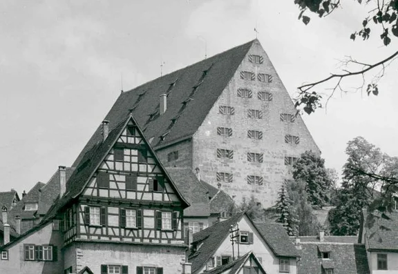 Blick vom Unterwöhrd aus, Ende der 1920er oder 1930er Jahre (StadtA Schwäb. Hall AL-0040)