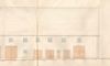 Plan für die Westfassade des Doppelgebäudes zur Blendstatt hin, 1866. Links die spätere Hausnummer Blendstatt 6/2, rechts die Nummer 6/1 (StadtA SHA 27/0011)