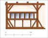 Rekonstruktion des Fenstererkers im 1. Stock mit der dahinter liegenden großen Bohlenstube. Plan: Albrecht Bedal (StadtA SHA Server Häuserlexikon)