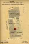 Lageplan zur Erstellung eines Abortanbaus auf der Rückseite des Hauses, 1902 (StadtA SHA 27/444)