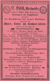 Anzeige des im Haus ansässigen Werkmeisters Holch von 1901 aus: W. Burkhardt (Bearb.): Adreß- und Geschäfts-Handbuch der Oberamtsstadt Schwäbisch Hall, Schwäbisch Hall 1901, Inseratenanhang, S. 11 (StadtA Schwäb. Hall Bibl. 2947)