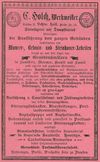 Anzeige des im Haus ansässigen Werkmeisters Holch von 1901 aus: W. Burkhardt (Bearb.): Adreß- und Geschäfts-Handbuch der Oberamtsstadt Schwäbisch Hall, Schwäbisch Hall 1901, Inseratenanhang, S. 11 (StadtA Schwäb. Hall Bibl. 2947)