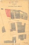Lageplan zum Neubau des Hauses an Stelle einer Remise, 1868 (Baurechtsamt Schwäb. Hall, Bauakten)