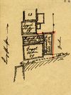 Skizze aus der Bauakte des benachbarten Hauses Kirchgasse 12 zu einem geplanten Anschluss dieses Anwesens an die Dole in der Kirchgasse, 1915 (StadtA Schwäb. Hall 27/455)
