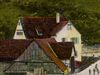 Ausschnitt aus einer 1913 gelaufenen, kolorierten Ansichtskarte von Steinbach (StadtA Schwäb. Hall Seyboth PK 00562)
