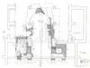 Die von Eduard Krüger bei Grabungen in den Jahren 1951, 1955, 1956, 1962 und 1963 nachgewiesenen Fundamente des romanischen Chors (dunkel schraffiert). Aus: Eduard Krüger: Das romanische Münster Sankt Michael zu Schwäbisch Hall, in: Württembergisch Franken 49 (1965), S. 66-104, hier S. 78