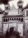 Bild des romanischen Portals aus den 1910er oder 1920er Jahren. Fotograf unbekannt (StadtA Schwäb. Hall AL-0039)