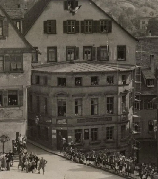 Beim Tanz der Sieder auf dem Marktplatz, 1934 (StadtA SHA FS 45790)
