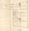 Grundriss des 2. Obergeschosses (hier als III. Stock bez.) für den geplanten Einbau einer Metzgerei und Weinwirtschaft durch Carl Canz, 1867 (StadtA Schwäb. Hall 21/1902)