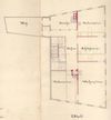 Grundriss des 2. Obergeschosses (hier als III. Stock bez.) für den geplanten Einbau einer Metzgerei und Weinwirtschaft durch Carl Canz, 1867 (StadtA Schwäb. Hall 21/1902)