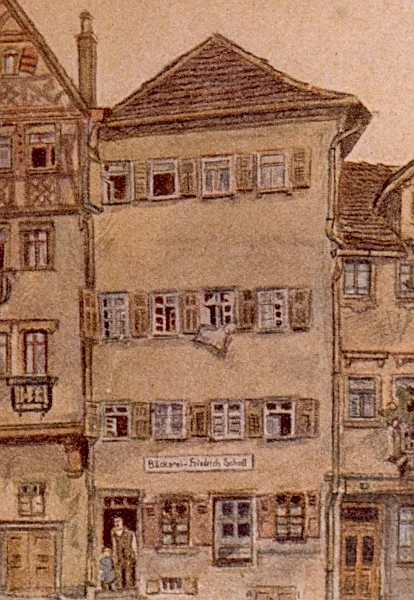 Ausschnitt aus einem Gemälde, wohl vom Anfang des 20. Jahrhunderts (StadtA Schwäb. Hall FS 07929)