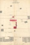 Lageplan zum Bau eines Wirtschafts- und Wohngebäudes durch Heinrich Weber, 1875 (Baurechtsamt SHA, Bauakten Langer Graben 13 und 13/1)