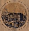 Der Bahnhof nach 1862. Ausschnitt aus einer undatierten Lithographie mit verschiedenen Haller Ansichten des Verlags C. Zimmer, Schwäbisch Hall  (StadtA Schwäb. Hall S12/625)