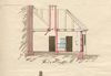 Schnitt zur Erweiterung des Wachhauses, 1845. Gut erkennbar ist hier der Kamin (StadtA SHA 21/0456)