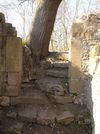 Unterer Teil einer in den Hof der Hauptburg führenden Tür. Ein Baum hat die Stufen gesprengt. Bild aus dem April 2007. Foto: Daniel Stihler (StadtA Schwäb. Hall DIG 04330)