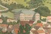 Ausschnitt aus einer Stadtansicht. Druck von E. Hochdanz nach einem Gemälde von F. Romfort, Verlag von Hobbing & Büchle, Stuttgart, um 1895 (StadtA Schwäb. Hall S10/0790)