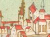 Ausschnitt aus einer Stadtansicht zur Tagung der protestantischen „Union“ in Schwäbisch Hall, 1610 (StadtA Schwäb. Hall HV HS 88)